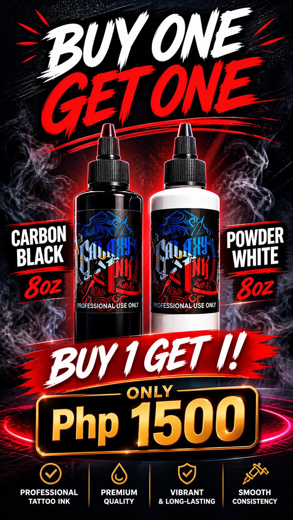 Buy 1 get 1 Carbon Black PowderWhite 8 oz