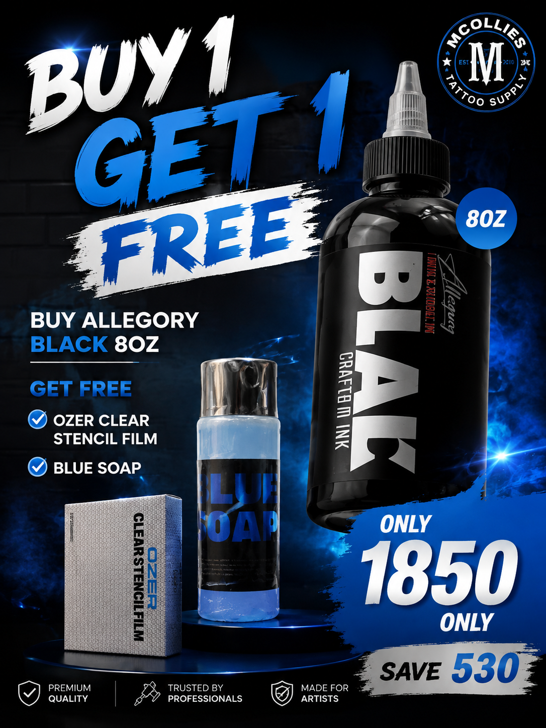Allegory Blak 8 oz FREE OZER and BLUE SOAP