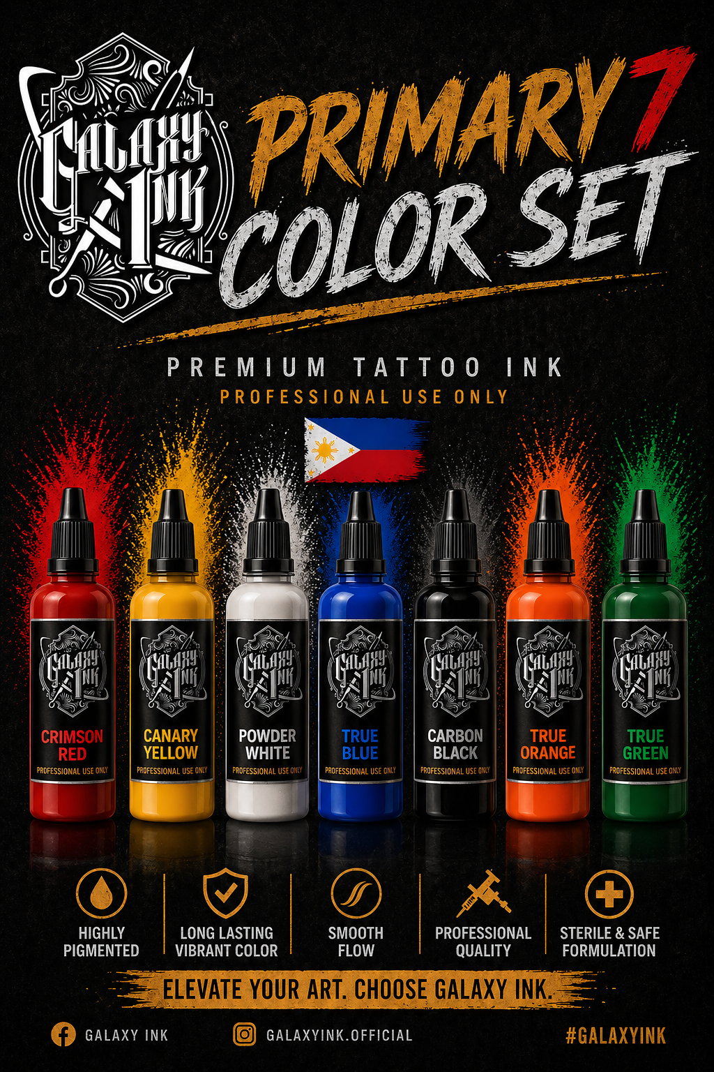 Galaxy Ink Primary 7 color set