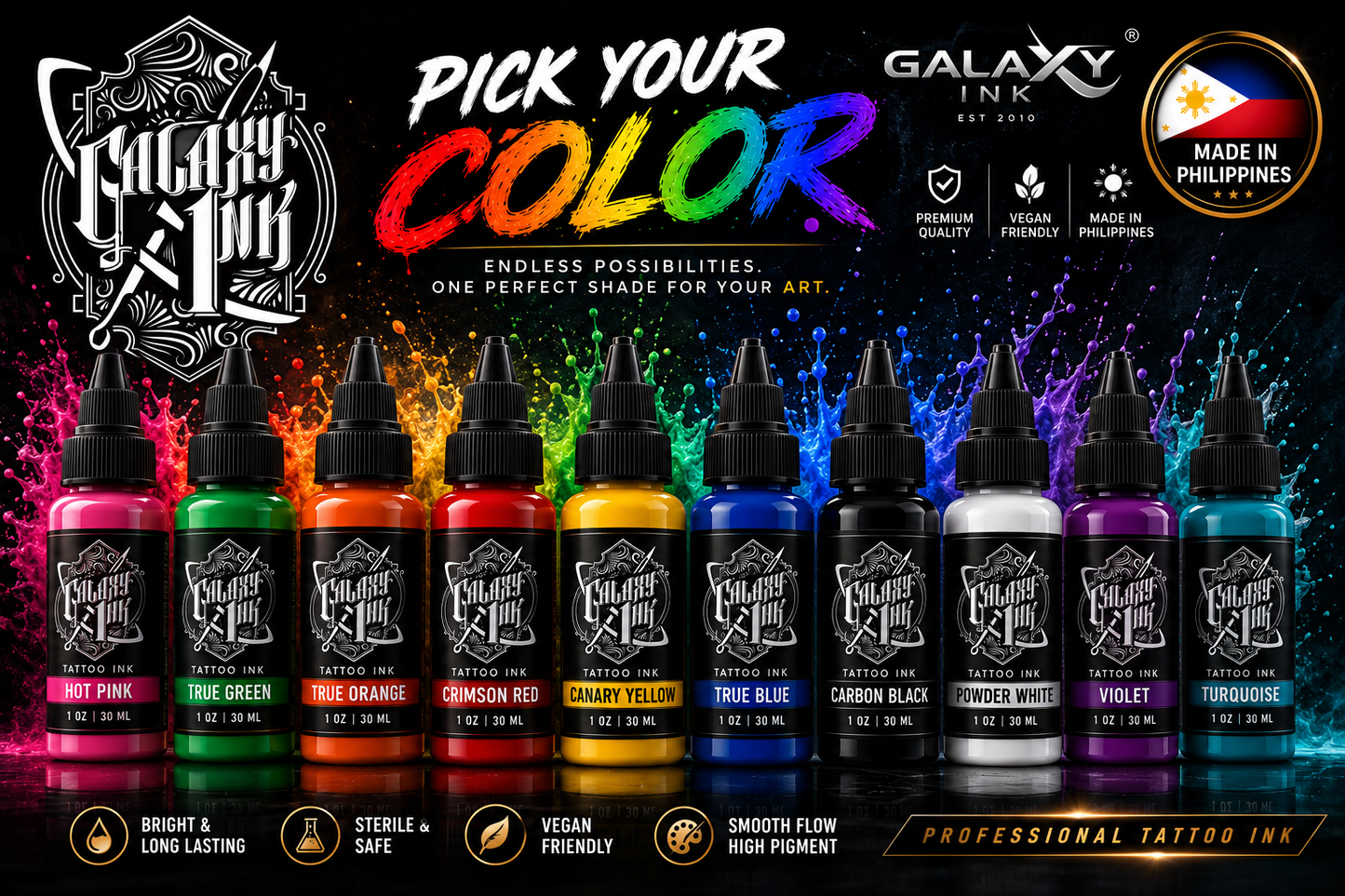 GALAXY TATTOO INK PICK YOUR COLOR 1 OZ