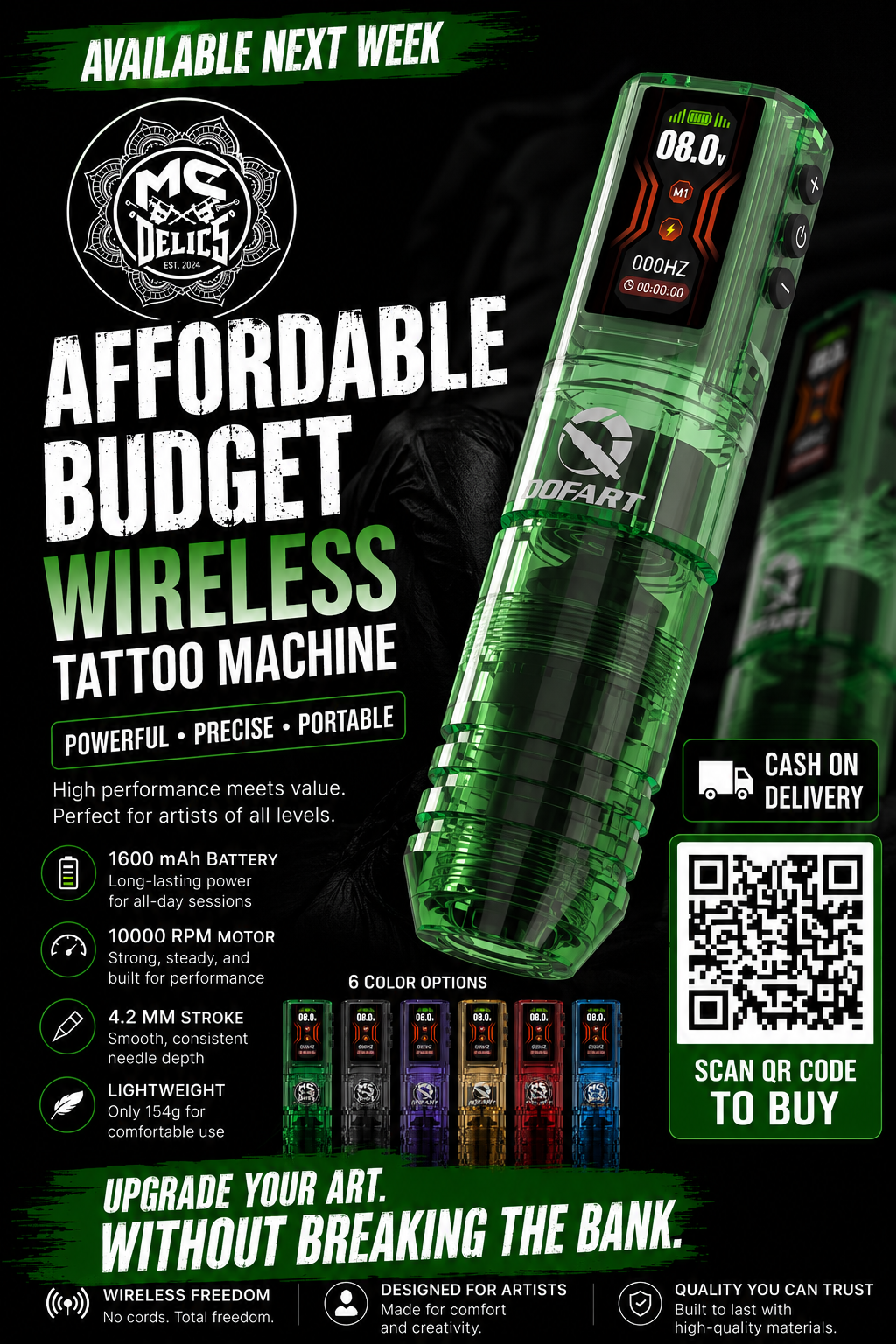 DQF Art Wireless Tattoo Machine