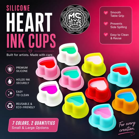 Heart Silicon Ink Cups